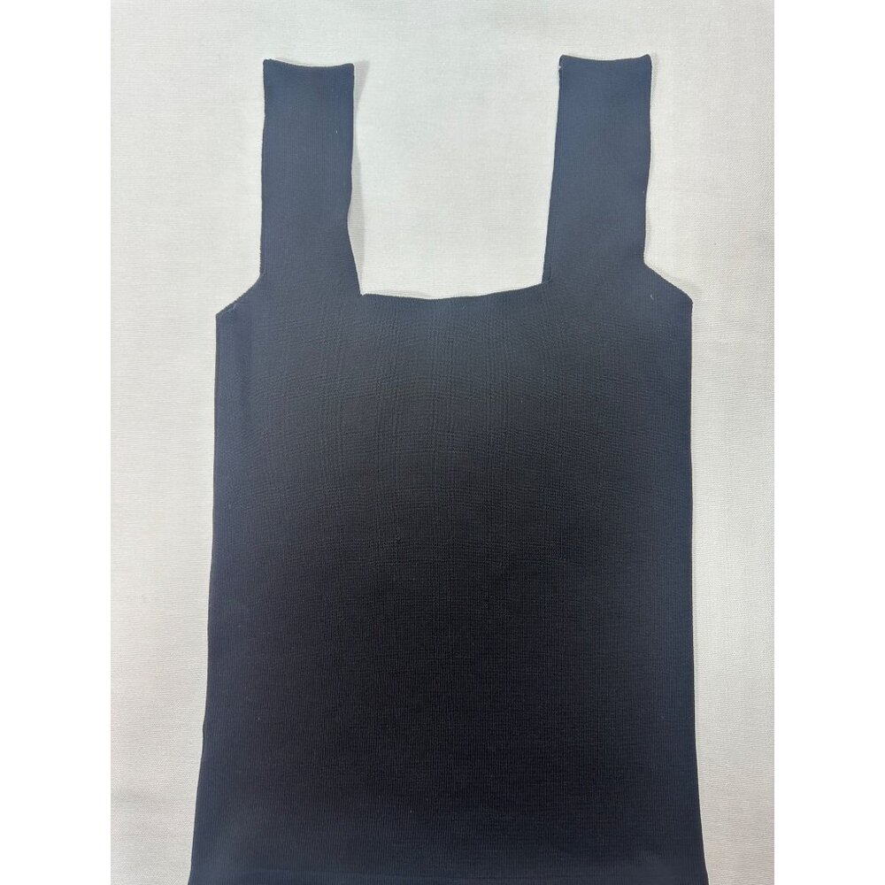 Black Plain Tricot Tank Top - Picture 4 of 4